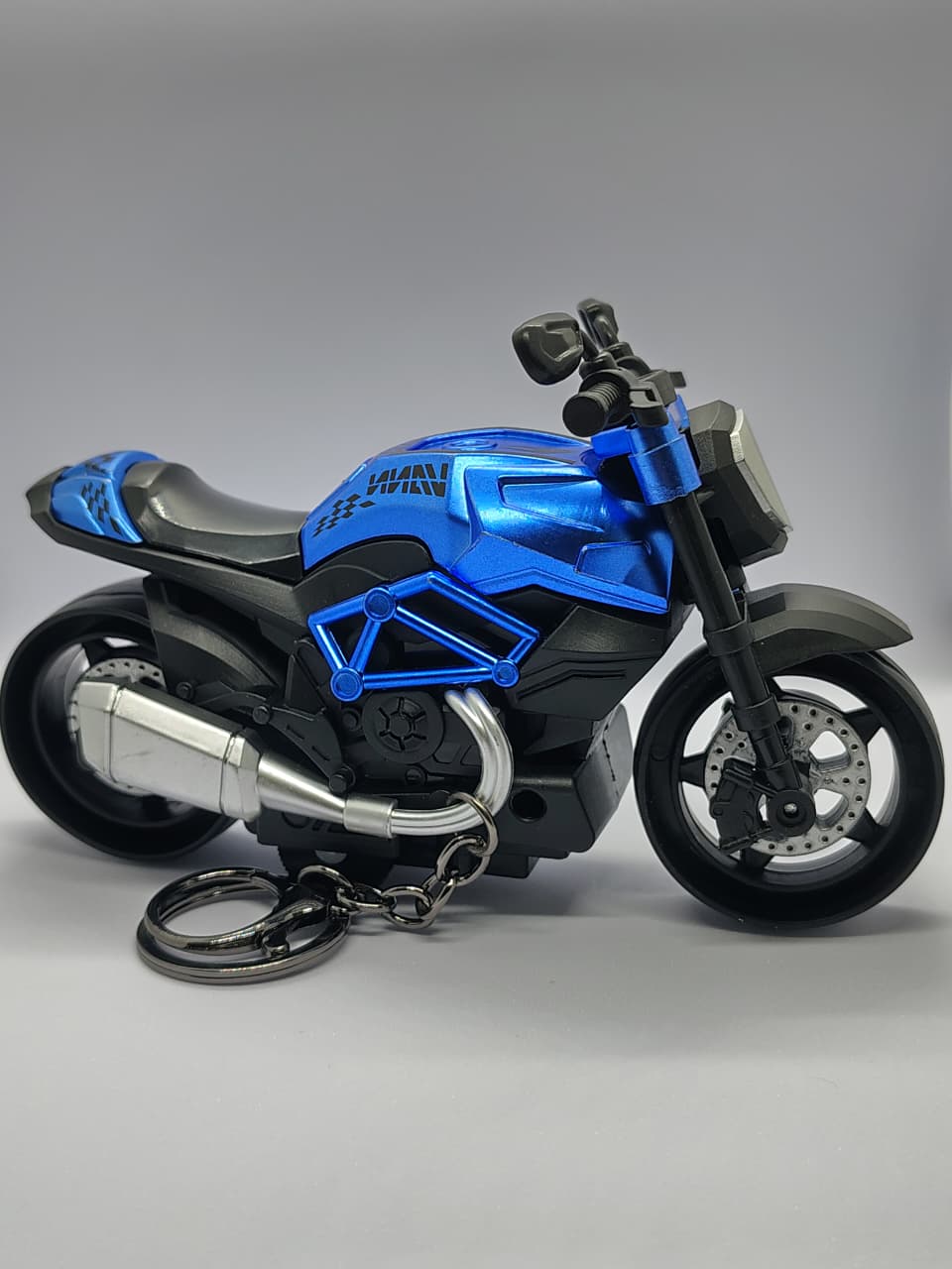 Blue Metallic Motorcycle Running Keychain (HEAVY+BIG)