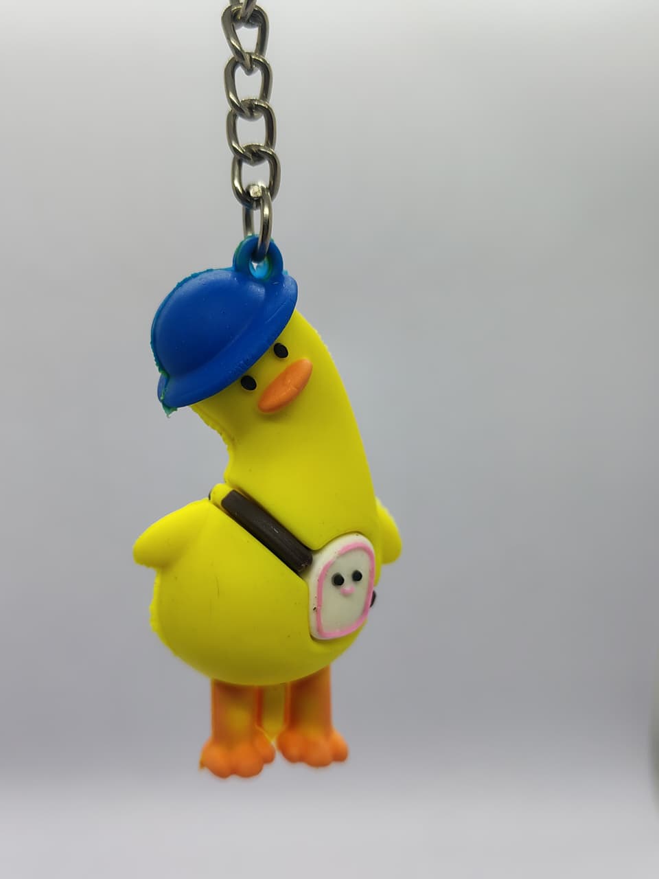 3D cartoon crooked neck yellow duck keychain