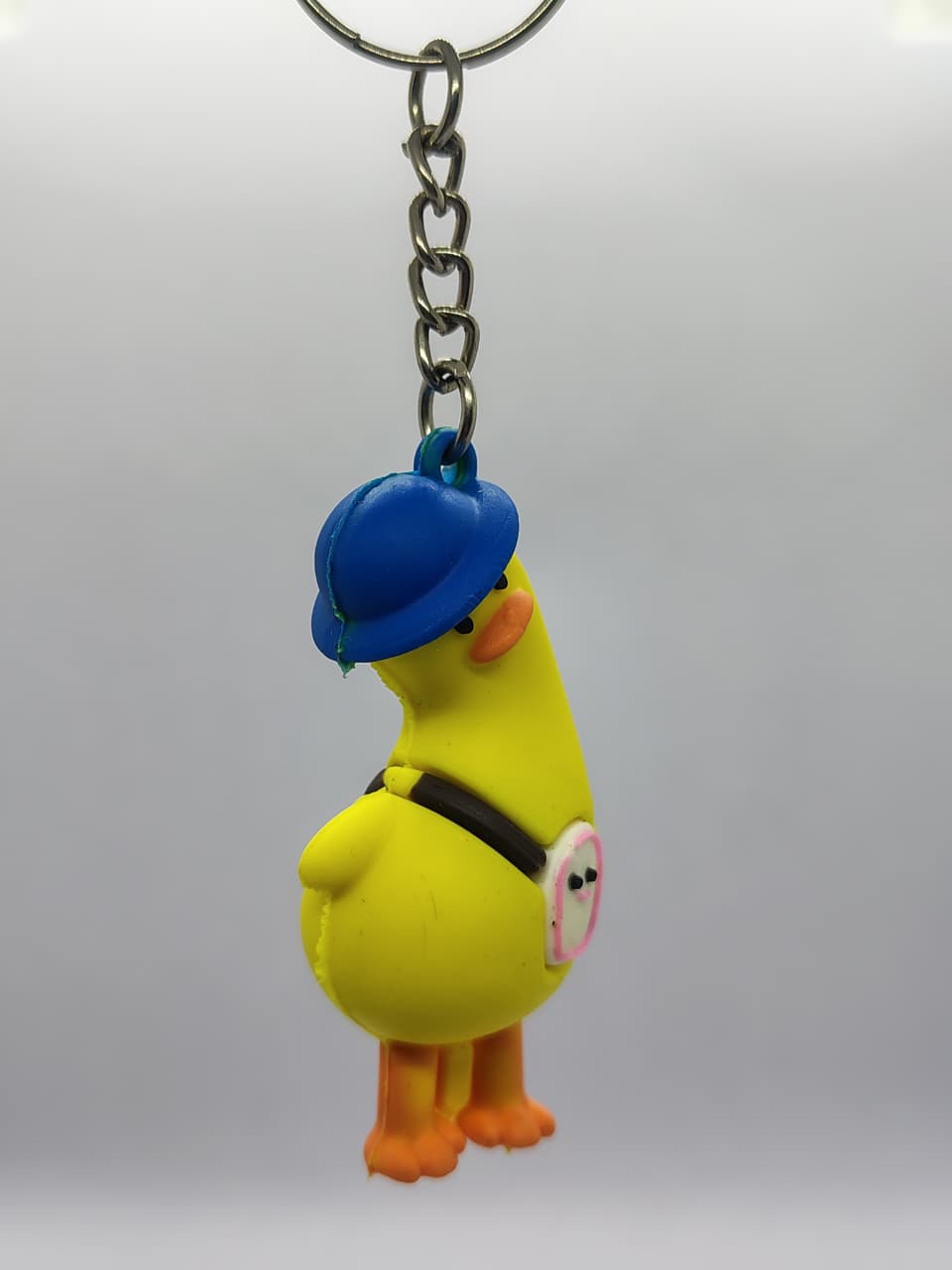 3D cartoon crooked neck yellow duck keychain