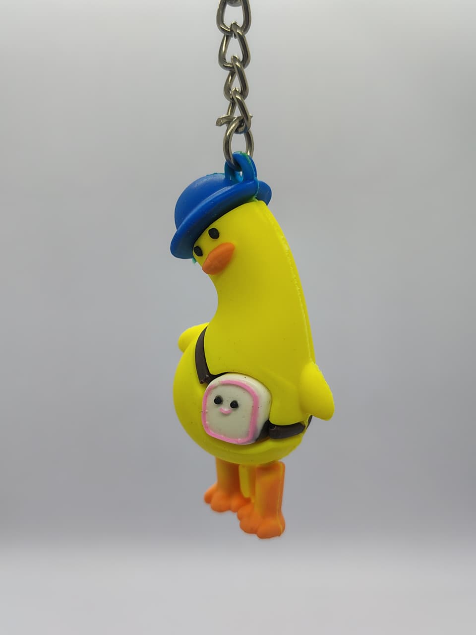 3D cartoon crooked neck yellow duck keychain