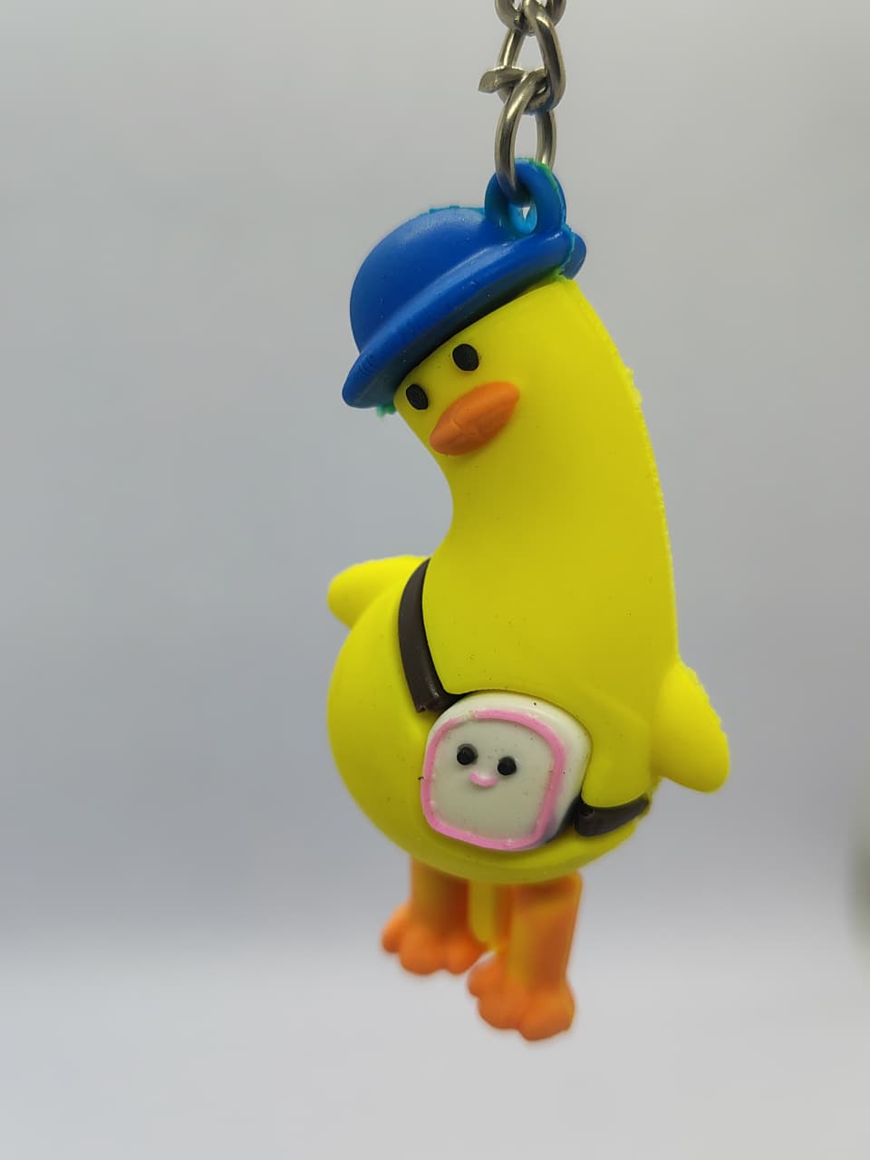 3D cartoon crooked neck yellow duck keychain