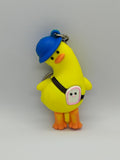 3D cartoon crooked neck yellow duck keychain